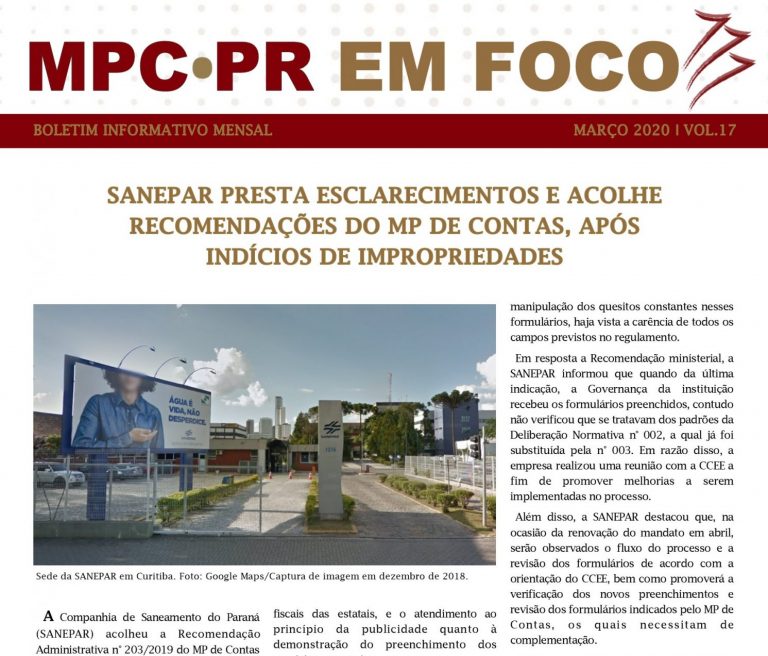 Boletim Informativo MPC-PR em Foco março/2020
