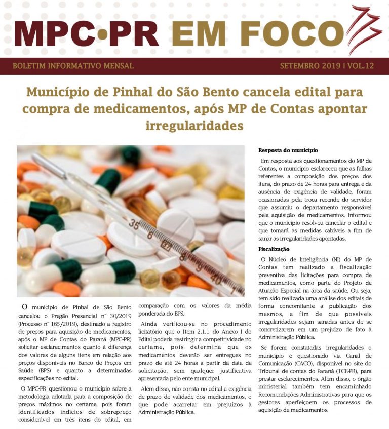 Boletim Informativo MPC-PR em Foco setembro/2019