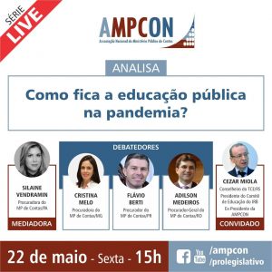 Read more about the article Amanhã (22), Procurador do MP de Contas discute educação pública durante a pandemia em live da AMPCON