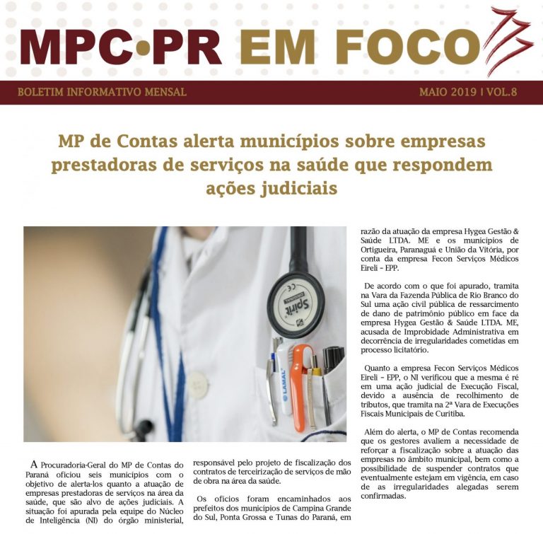 Read more about the article Boletim Informativo MPC-PR em Foco maio/2019