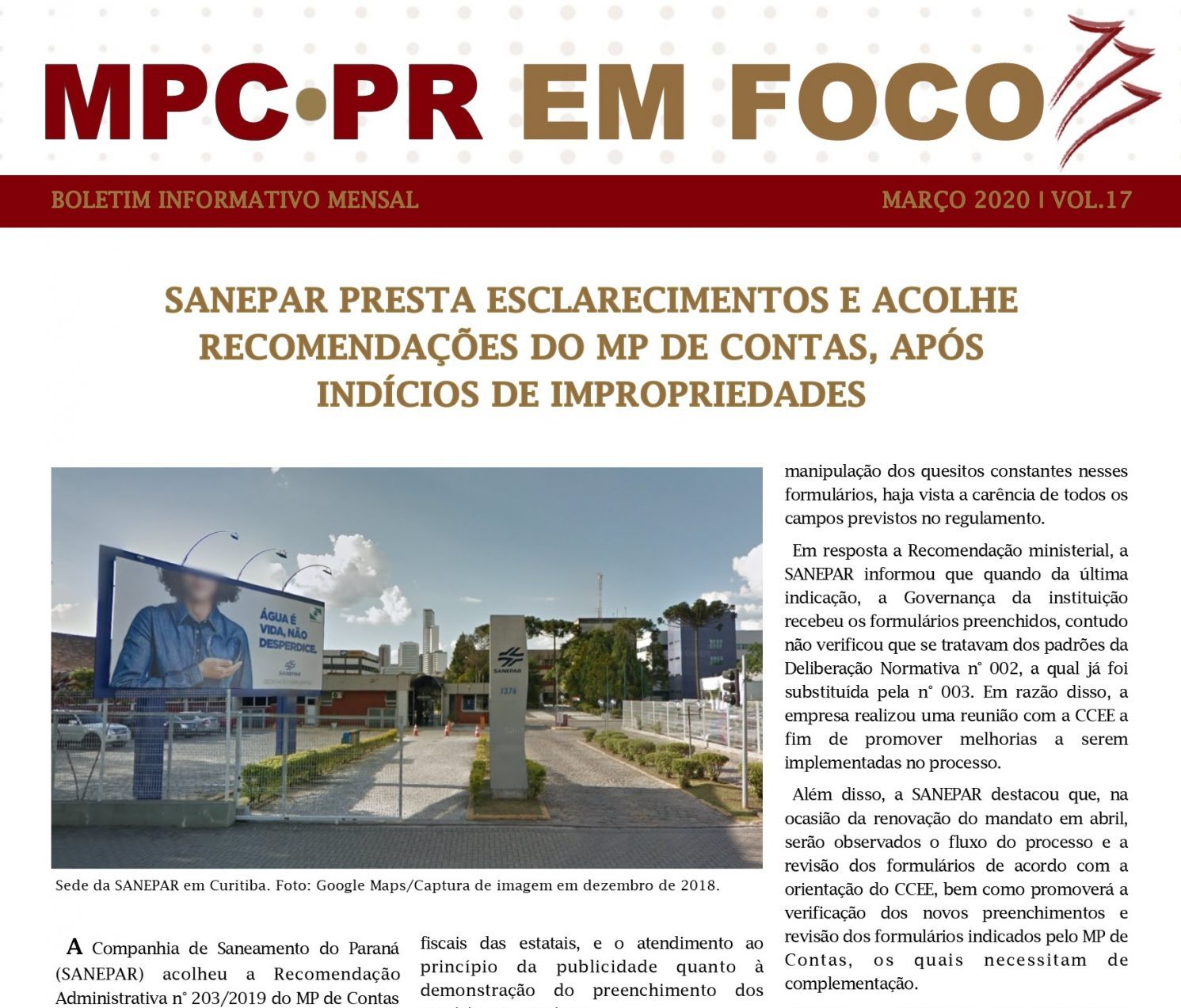 Read more about the article Boletim Informativo MPC-PR em Foco março/2020
