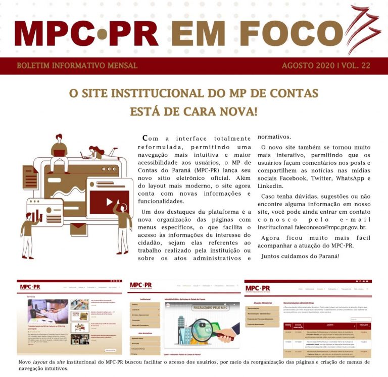Leia mais sobre o artigo Boletim Informativo MPC-PR em Foco agosto/2020