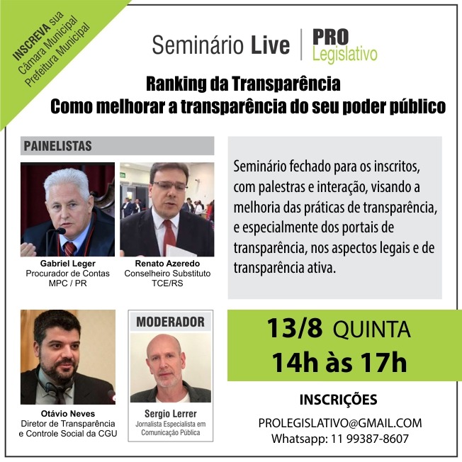 Leia mais sobre o artigo Evento “Como melhorar a transparência do seu poder público”