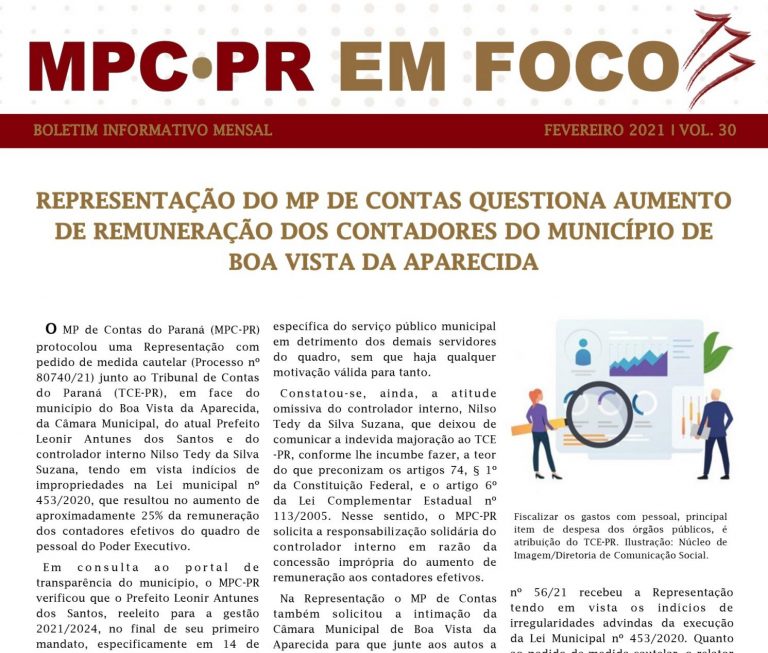 Leia mais sobre o artigo Boletim Informativo MPC-PR em Foco abril/2021