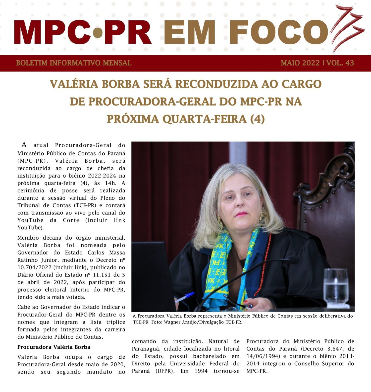 Leia mais sobre o artigo Boletim Informativo MPC-PR em Foco maio/2022