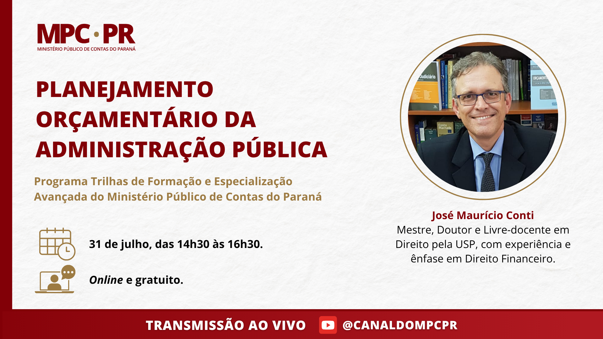Leia mais sobre o artigo Planejamento orçamentário é tema do curso online do MPC-PR com o professor José Maurício Conti