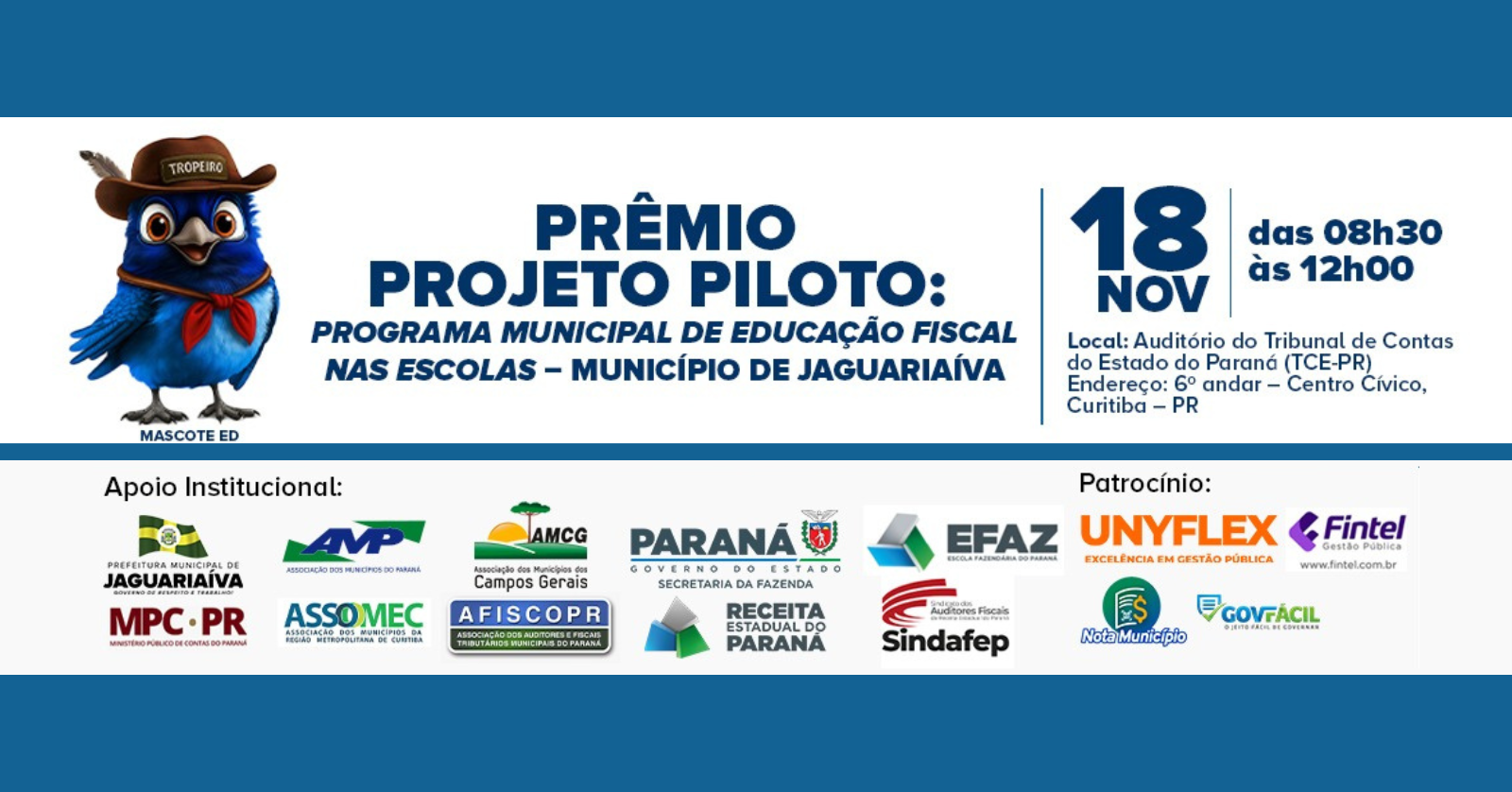 Leia mais sobre o artigo MPC-PR e AFISCOPR realizam cerimônia de premiação do Programa de Educação Fiscal nas Escolas